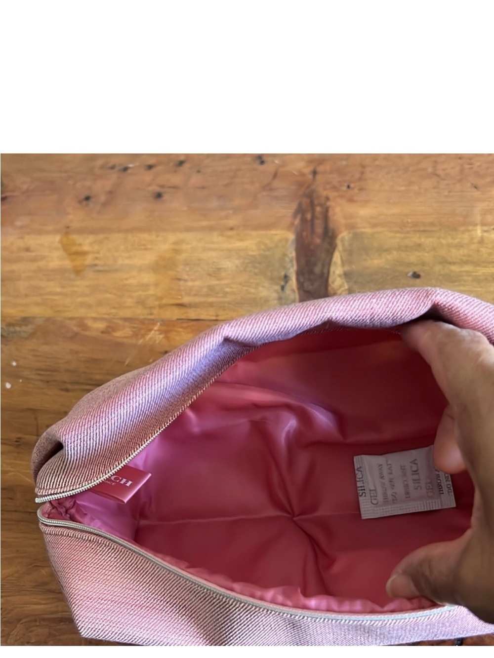 Coach Pink Canvas Zip Cosmetic Pouch - Picture 5 of 5